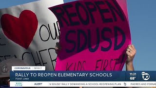 Parents students rally to reopen San Diego elementary schools [upl. by Nochur746]