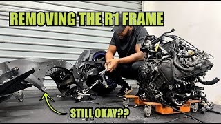 2023 Yamaha R1 Wrecked Bike Rebuild  Part 2 [upl. by Nesahc]