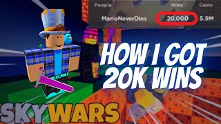 How I Got 20000 WINS Roblox Skywars [upl. by Dorothee399]