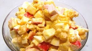 Салат с крабовыми палочками видео рецепт UcookVideoru [upl. by Haley]