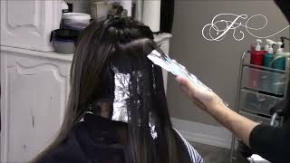 Full Head of Highlights Foiliyage and Traditional Foils Brunette to Blonde [upl. by Natala]