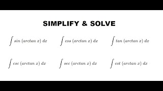 Integrals14  Integral of cos arctan x dx By Hyperbolic Substitution [upl. by Atikahs79]