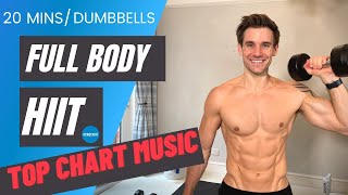 DUMBBELL FULL BODY HIIT to Burn Fat amp Build Muscle  With Top Chart MUSIC CrockFit [upl. by Nirrat]