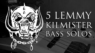 5 Lemmy Kilmister Bass Solos  Bass Cover [upl. by Eelsew]