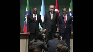 President Erdogan Ethiopias PM Ahmed and Somalias President Mohamud hold joint press conference [upl. by Lyon]