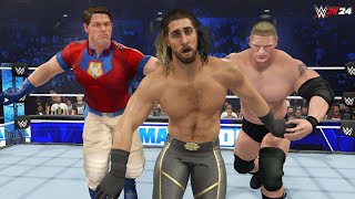 Brock Lesnar and Peacemaker Ruthlessly Dominate Roman Reigns Seth Rollins amp Black Panther [upl. by Narat]