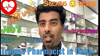 TRAINEE PHARMACIST IN DUBAI PHARMA EXCECUTIVE  SALARY NO DHAHAADMOH  DUTIES  STRUGGLE  JOBS [upl. by Joachima]