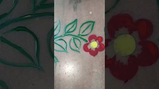 Flowers with leaves Kolka♥️♥️♥️art alpona rangoli [upl. by Avid]