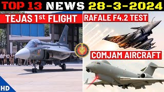 Indian Defence Updates  Tejas MK1A Completes First FlightRafale F42 TestDRDO New COMJAM Aircraft [upl. by Sikes754]