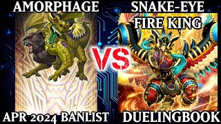 Amorphage vs SnakeEye Fire King  Dueling Book [upl. by Eimot9]