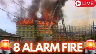 MASSIVE FIRE Affordable Housing Construction Site 8ALARM Redwood City California [upl. by Ramses]