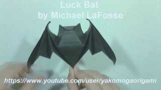 Halloween Origami LUCK BAT by Michael LaFosse  Yakomoga Origami Halloween tutorial [upl. by Olbap]