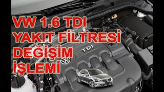 VW 16 TDI Yakıt Filtresi Değişim İşlemiSuper B Passat Golf Leon Octavia [upl. by Alonso883]