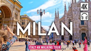 MILAN Italy 4K Walking Tour  Captions amp Immersive Sound 4K Ultra HD60fps [upl. by Waxman]