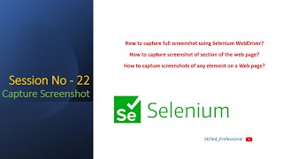 Session22  How To Take Screenshot in Selenium WebDriver using Java  Capture Screenshot Selenium [upl. by Uyekawa555]