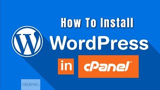 HOW TO INSTALL WORDPRESS IN INTERSERVER CPANEL  2022 [upl. by Meares423]