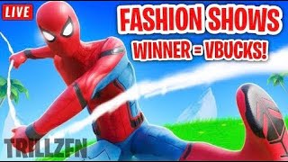 REAL FORTNITE FASHION SHOW amp HIDE amp SEEK LIVE 1 WIN  2500 VBUCKS CUSTOM MATCHMAKING fashionshow [upl. by Dumm]