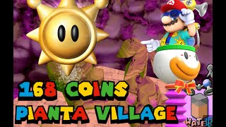 Super Mario Sunshine part 36 Pianta Village 100 coin shine 168 coins [upl. by Enitnemelc717]