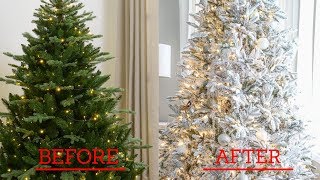 How to Flock a Christmas Tree  Easy Cheap Fast Flocking Method [upl. by Dalpe]