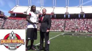 Jadeveon Clowney Earns 2012 CFPA Defensive Lineman Trophy [upl. by Parry76]