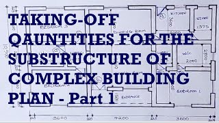 TAKING OFF QUANTITIES FOR THE SUBSTRUCTURE OF COMPLEX BUILDING PLAN  Part 1 [upl. by Nairolf]