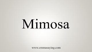 How To Say Mimosa [upl. by Marozik]