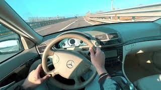 MercedesBenz EClass E280 CDI W211 TOP SPEED POV TEST DRIVE ON ITALIAN AUTOBAHN [upl. by Karrah]