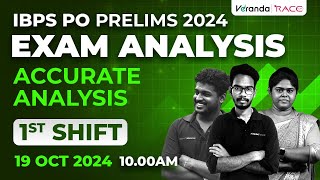 IBPS PO PRELIMS 2024  19 OCTOBER SHIFT 1 EXAM ANALYSIS  VERANDA RACE BANK [upl. by Mukul98]