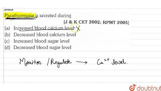 Parathormone is secreted during [upl. by Marsha]