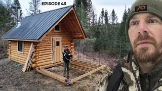 Log Cabin Build on OffGrid Homestead EP43 Porch Sauna [upl. by Ybbil141]