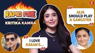 Kritika Kamra’s RAPID FIRE on Karan Kundrra Alia Bhatt Aditya Roy Kapur Ranbir Jee Le Zaraa [upl. by Ahsinned418]