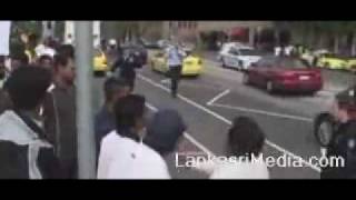 Sinhalese mob attacks Tamil demonstrators in Melbourne [upl. by Atterol]