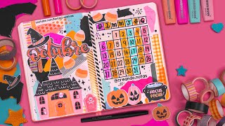 Cómo hacer tu CALENDARIO DE OCTUBRE  bulletjournal halloween octubre october calendar [upl. by Avrenim]