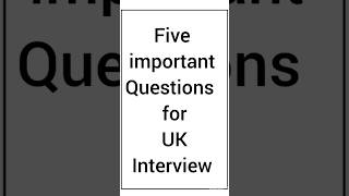 five important questions for uk interview  uk study visa  pre cas interview [upl. by Anileh]