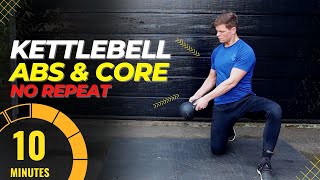 10 minutes Abs and Core Kettlebell Workout  No Repeat [upl. by Kovacev954]