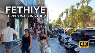 Fethiye Turkey street walking tour 4K 60 FPS  Old town street walk Fethiye marina and Bazaar [upl. by Fritzsche]