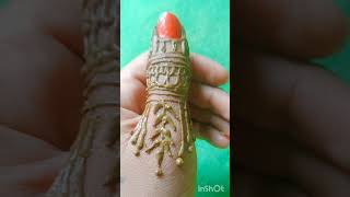 Easy finger mehndi design ❤️shorts mehndi video [upl. by Nahem]