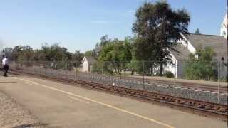 Union Pacific Steam Engine 844 quotHigh Ballquot eastbound at Rocklin Rd [upl. by Nwahsiek]