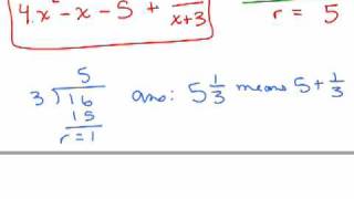 Divide Polynomials using long division  Part 3 [upl. by Polard]