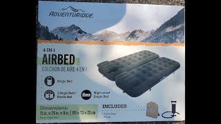 Adventuridge 4in1 double Airbed with Pump Review [upl. by Bonnibelle]