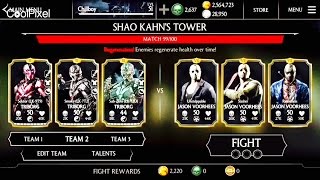 TRIBORGS VS JASONS Shao Kahn Tower99100 update112 Mkx iOS  BEST POWER DRAIN BATTLE [upl. by Simonne]