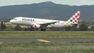 Volotea Airbus 320 EC KMI Take Off Malaga LEMG [upl. by Masry]