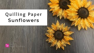 How to Make Quilling Paper Sunflowers  Large Flower Quilling for Beginners  Quilling Comb Crafts [upl. by Mcdade867]