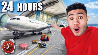 24 HOUR OVERNIGHT CHALLENGE in AIRPORT [upl. by Chaddie]