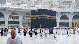 Masjid Al Haram  10 February 2024  kaaba live🔴 Rain☔🌧  Azaan e zuhar amp Asar  Makkah official [upl. by Aluk265]