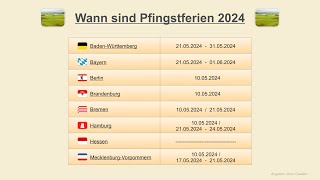 Wann sind Pfingstferien 2024 [upl. by Esital]