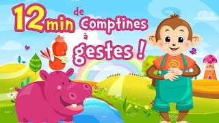 Tourne tourne petit moulin  Mon âne ⒹⒺⓋⒶ Comptines à gestes pour bébés avec paroles amp animation [upl. by Ashwin]