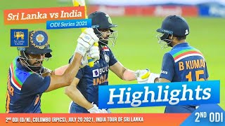 2nd ODI Highlights  Sri Lanka vs India 2021 [upl. by Jemine]