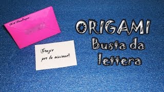 Origami tutorial busta da lettera per biglietto compleanno invito partecipazione nozze  envelope [upl. by Ieso]