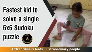 Fastest kid to solve a single 6x6 Sudoku puzzle [upl. by Yenwat]